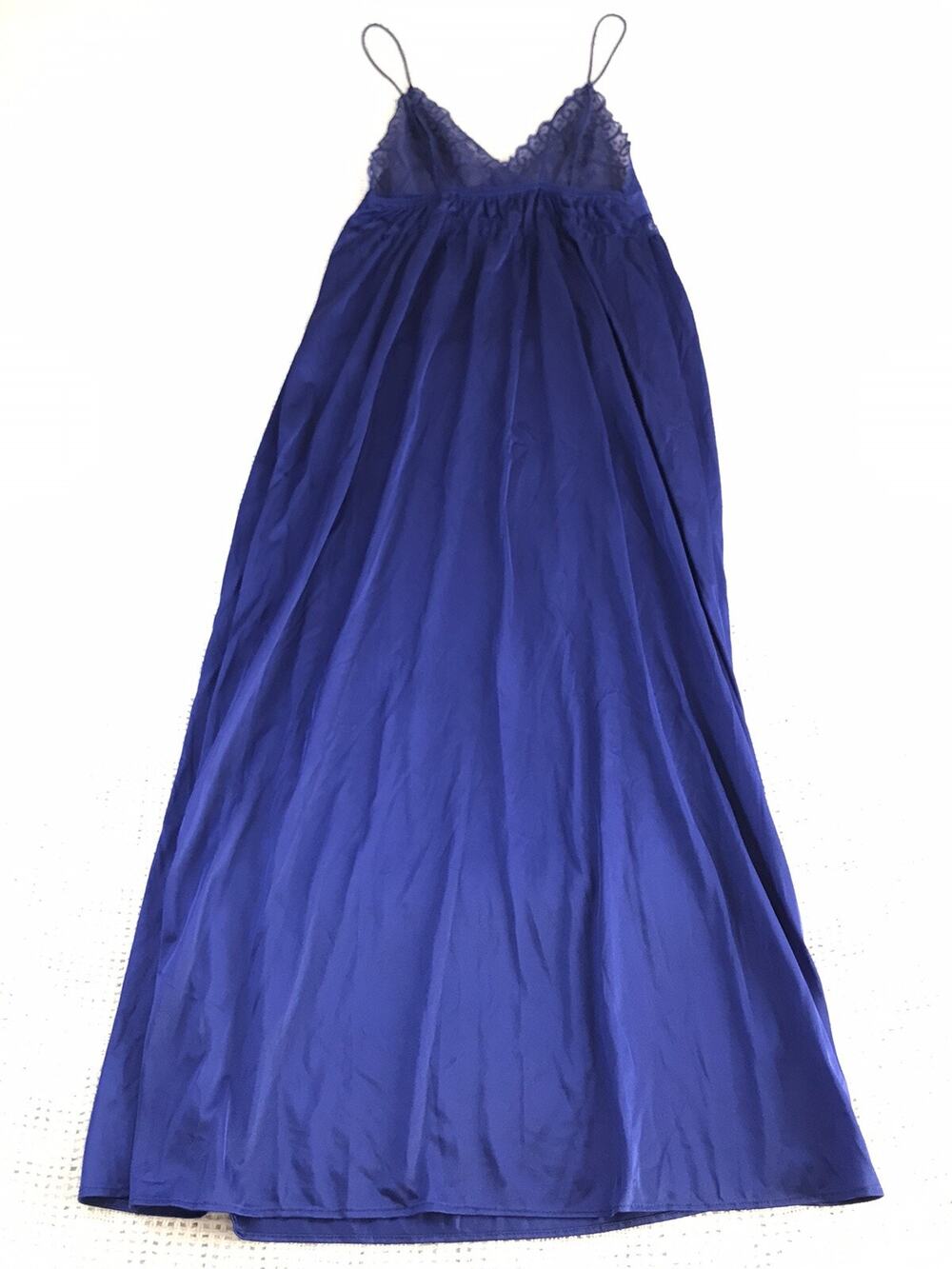 Nightgown Gilead Full Slip Small Royal Blue Negligee Lingerie Lacey Vintage